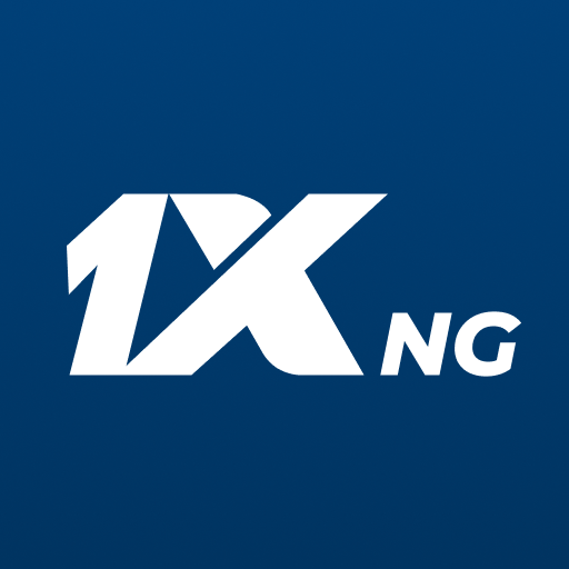 1XBET app icon with a white wordmark on a blue background.